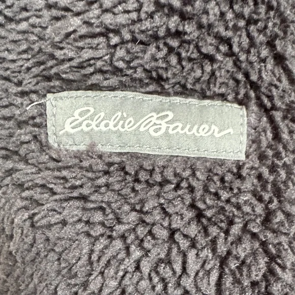 Eddie Bauer Zip Up Hoodie Fleece-Lined Black Jacket with Neon Trim Size S - Picture 4 of 6